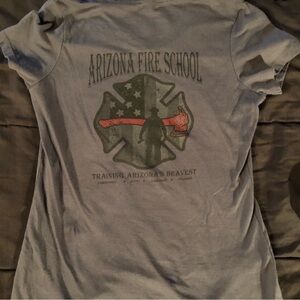 Arizona Fire School Women's Gray Tee v neck